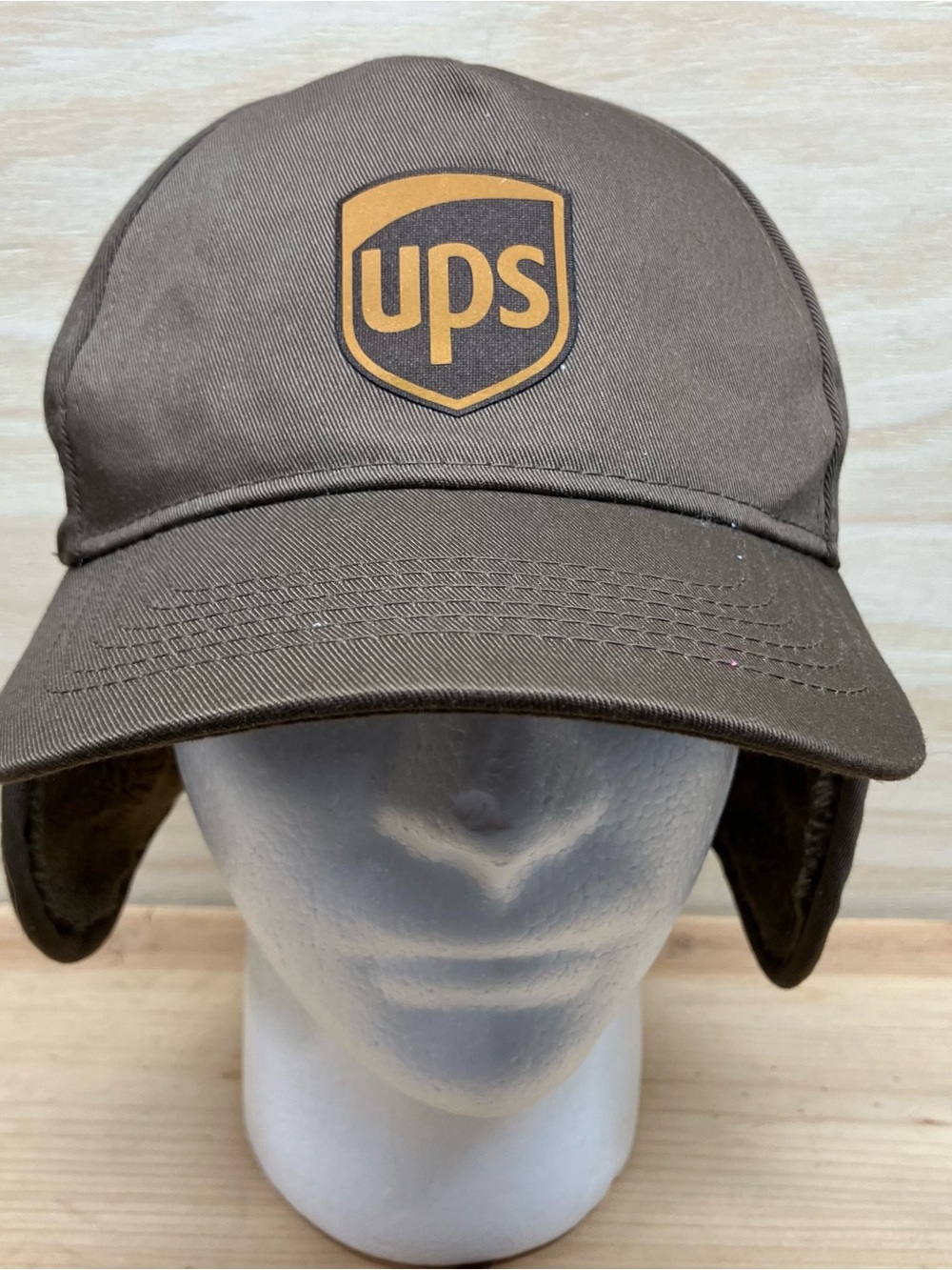 UPS Trapper Hat Cap Brown Ear Flaps M/L Winter WearGuard